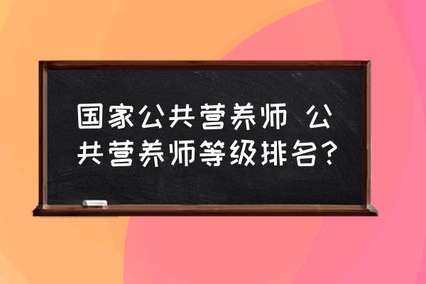 國家公共營養師 公共營養師等級排名？